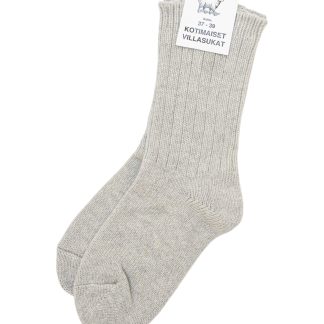 Kotimaiset villasukat meleerattu harmaa